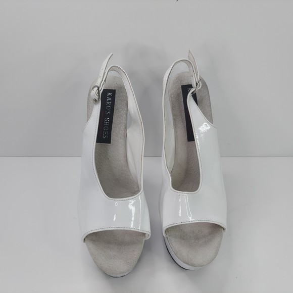 Karo's Shoes 6 inch sling back platform White Size 6 - Picture 2 of 16
